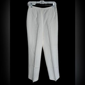 Coldwater Creek White Linen Pants Size 6 Petite